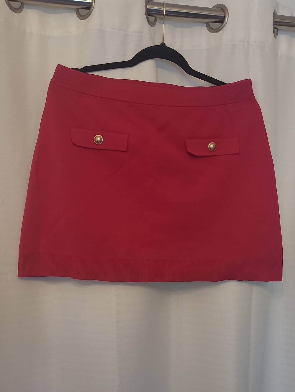 Michael Kors Hot Pink Mini Skirt with Gold Buttons